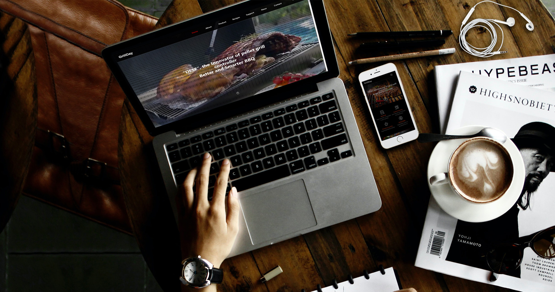 煙熏燒烤爐中英文外貿(mào)網(wǎng)站建設(shè)效果圖